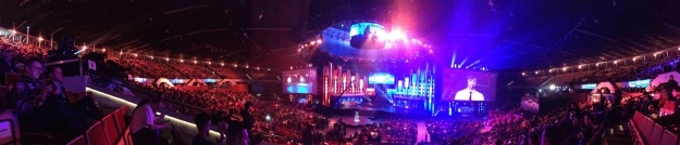 The Spodek Arena before the StarCraft finals.